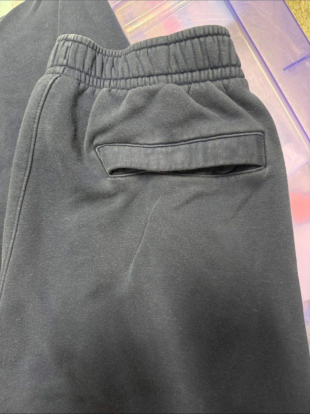 Nike Kids Navy Blue Fleece Joggers with White Logo